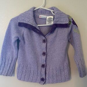 Vtg Y2K Toddler’s Sweater w/Floral & Vine Embroidery. Natural Fibers. XLNT Cond